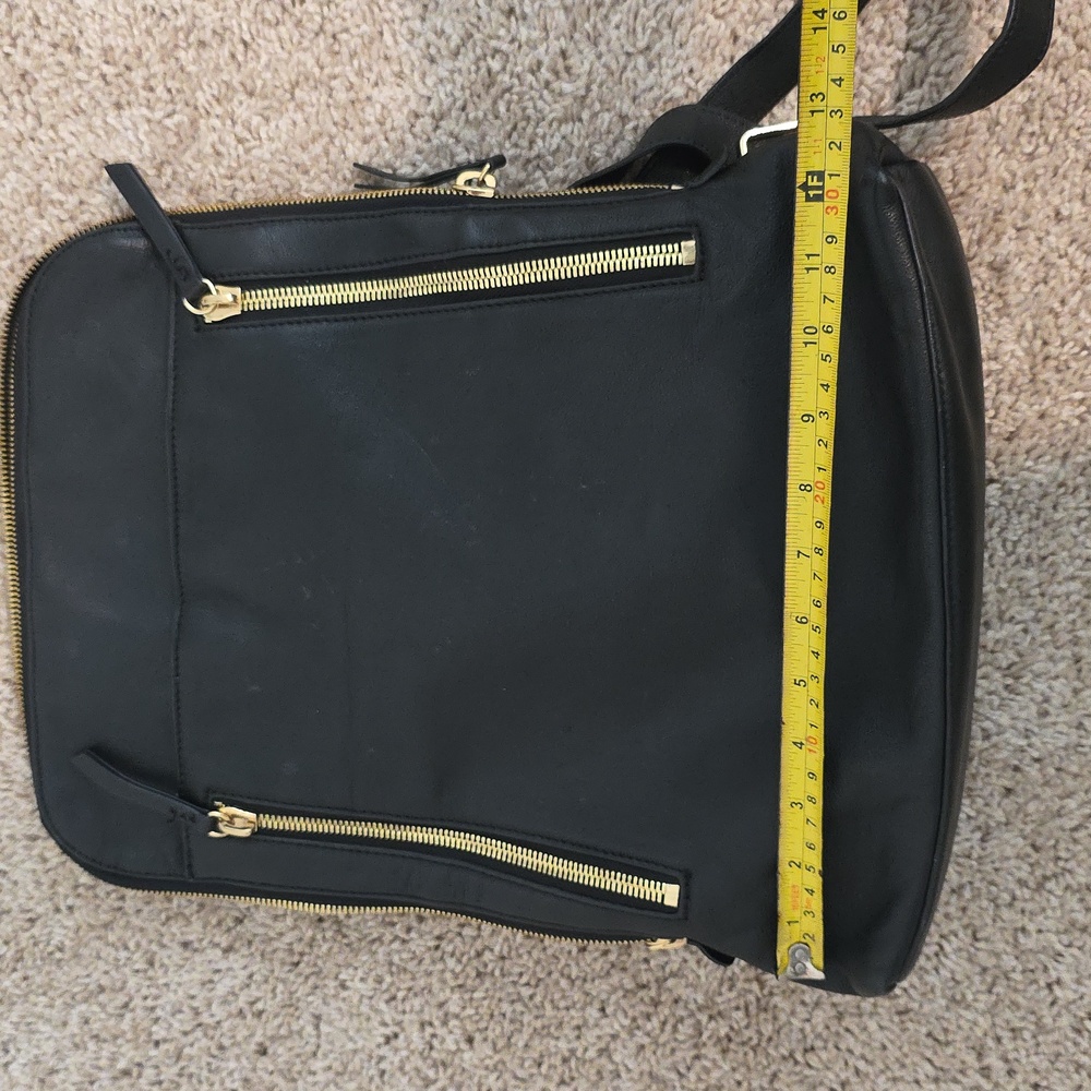 Margot Black Leather Laptop Backpack - Picture 14 of 16